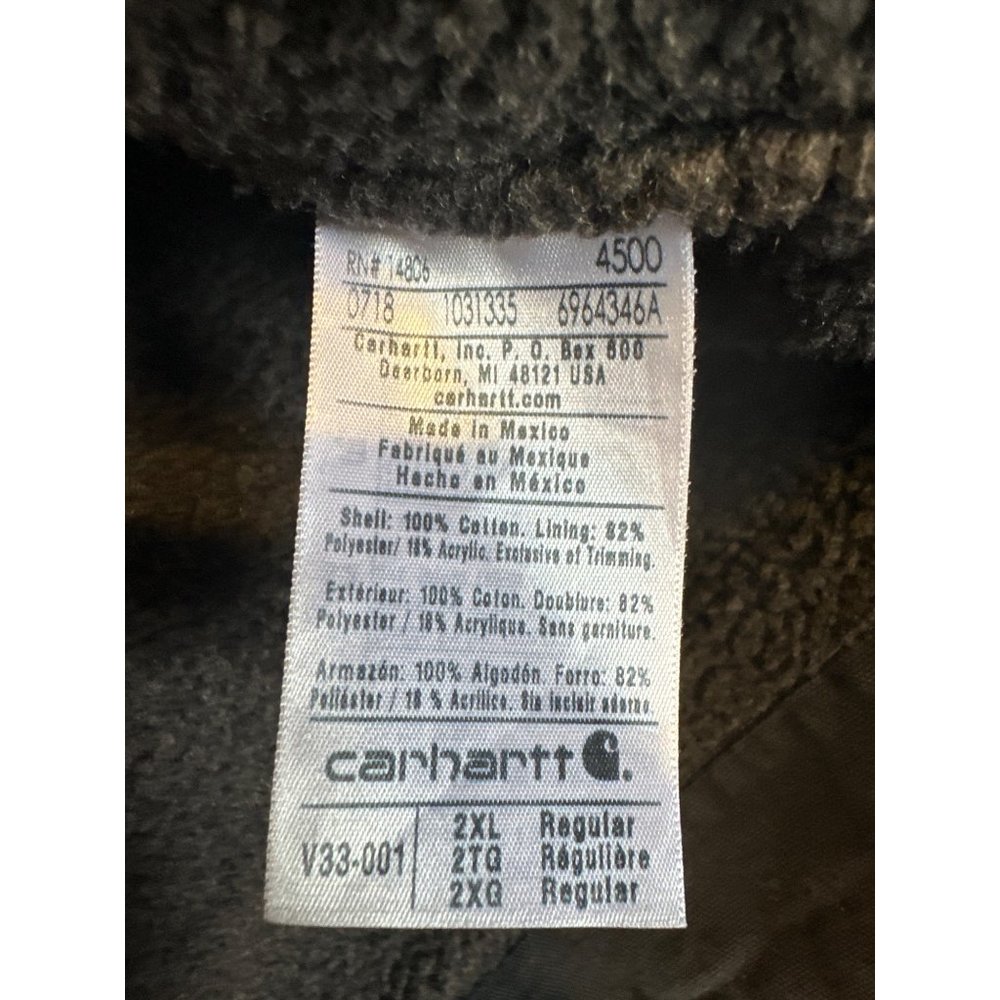 CARHARTT LOOSE FIT WASHED DUCK SHERPA-LINED MOCK-NECK VEST SIZE 2XL - Picture 10 of 11